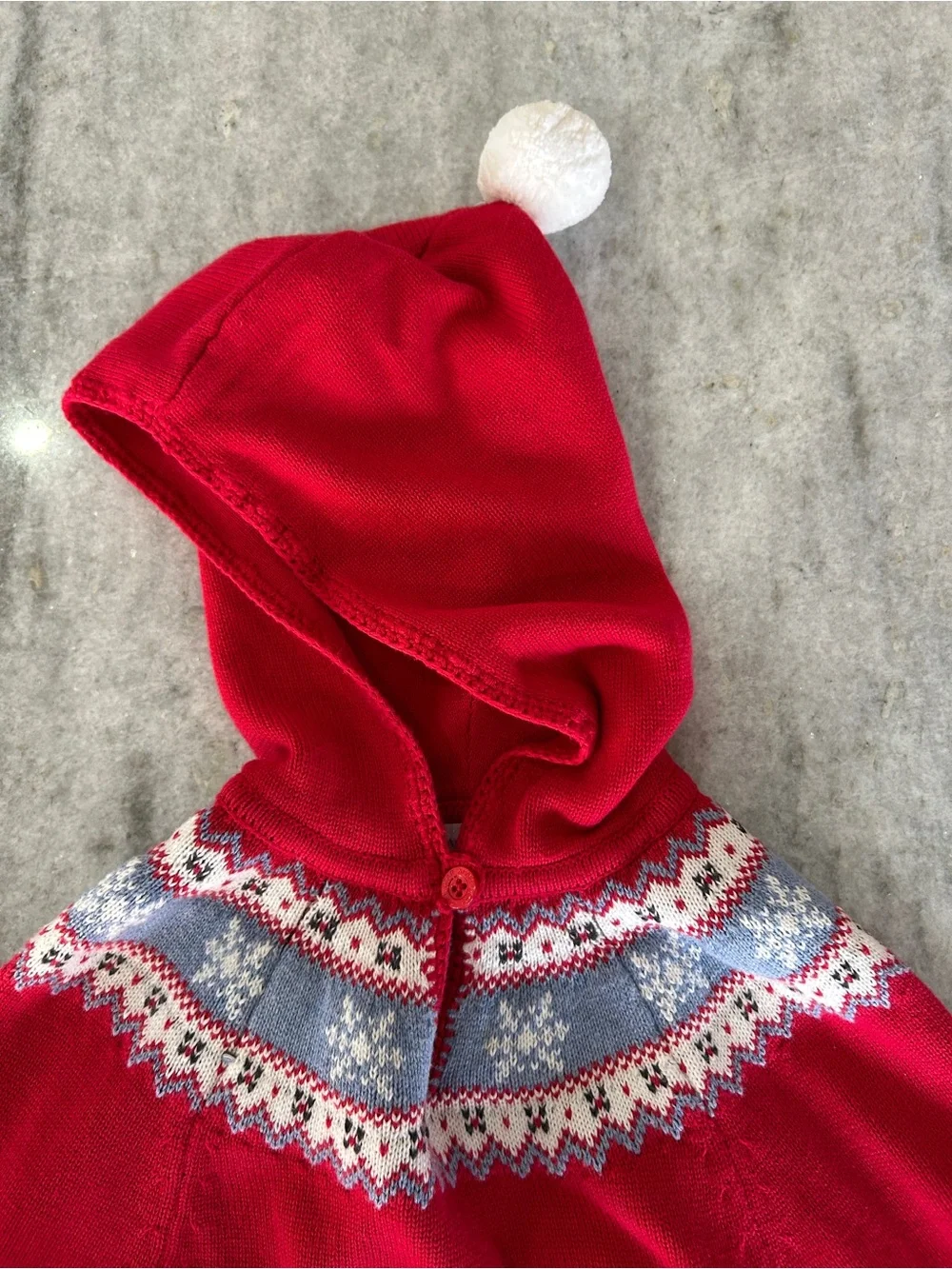 Angel Dear Knit Hooded Poncho Size 4